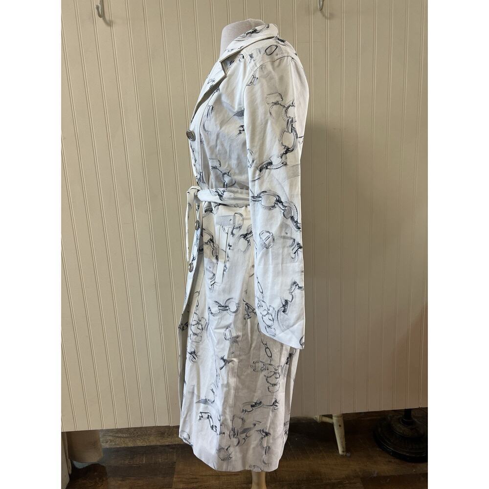 L’agence Venus Trench Coat RARE Fall Sample Size 4 Small Ivory/Grey Faded Chain - Picture 4 of 10